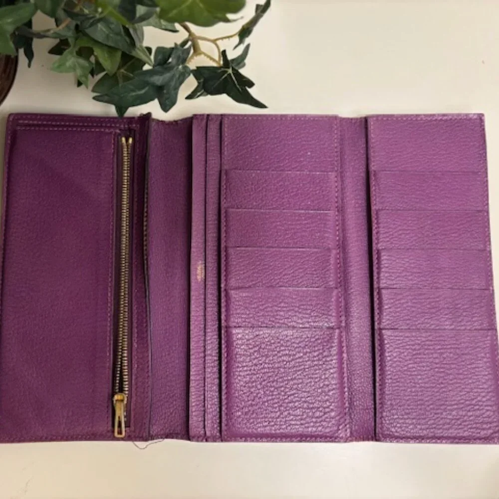 🎆HERMES BEARN DUPRI-EPSOM LEATHER TRI-FOLD LONG WALLET - Picture 2 of 12